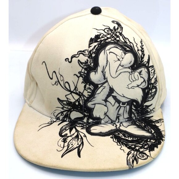 Disney Grumpy Graphic Baseball Cap Beige | Streetwear Y2K Cartoon Vintage - Picture 7 of 9